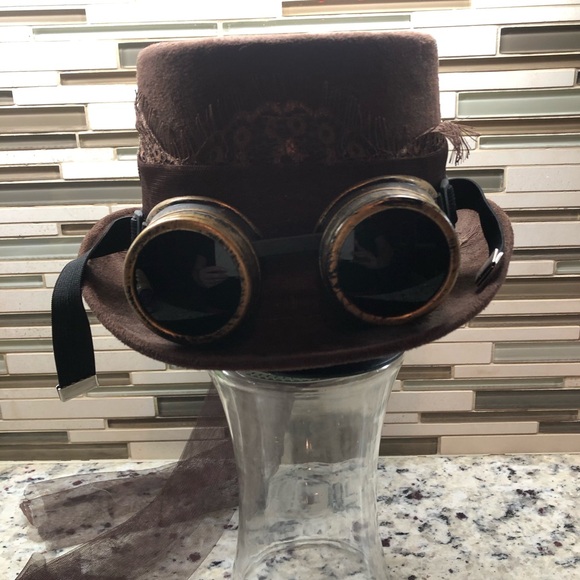 Unisex Brown Steampunk Top Hat One Sits Fits Most Halloween Theater Ren Faire main image 4